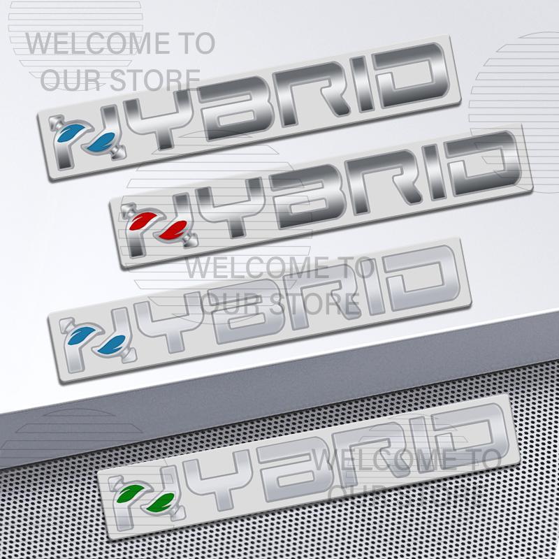 Car Decor Metal HYBRID Letter Emblem 3D Sticker Accessories For Fiat 500 500C Bravo Stilo Panda Punto 595 Tail Rear Trunk Decals cgsy3