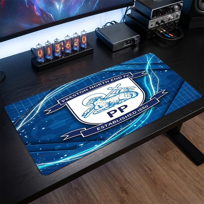 Preston North End Football Print Large Mouse Pad, Anti-Slip Extended Gaming Desk Mat for Office Home