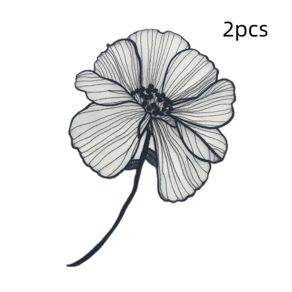 2 шт. Летняя одежда DIY Шить кружевные аппликации Вышитые нашивки Цветок лотоса Цветочные парчи Вышивка