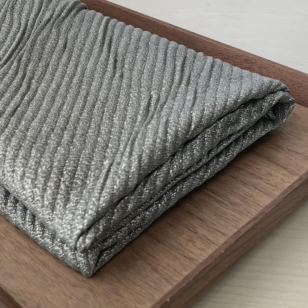 Женский плиссированный шарф жатый хлопок длинный шарф-муфта мятая шаль женский хиджаб мерцание золотой нити мусульманский хиджаб