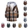 Men's Plaid Shirt Hooded Button Sweatshirt Men's Casual Fashion Sweatshirt