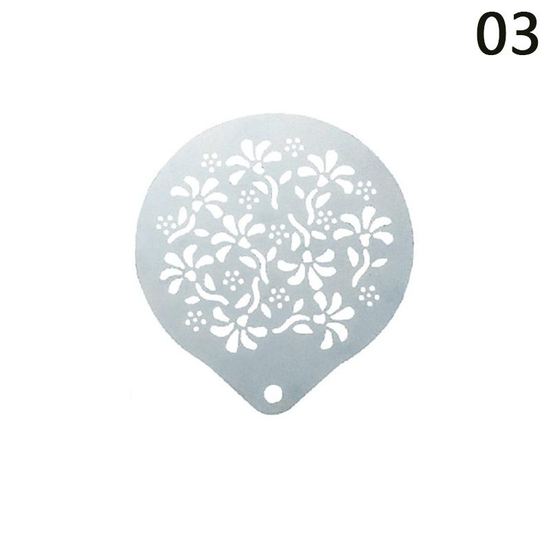 Форма для цветения из нержавеющей стали, необычная модель для штамповки кофе, утолщенный трафарет для распыления кофейной молочной пены