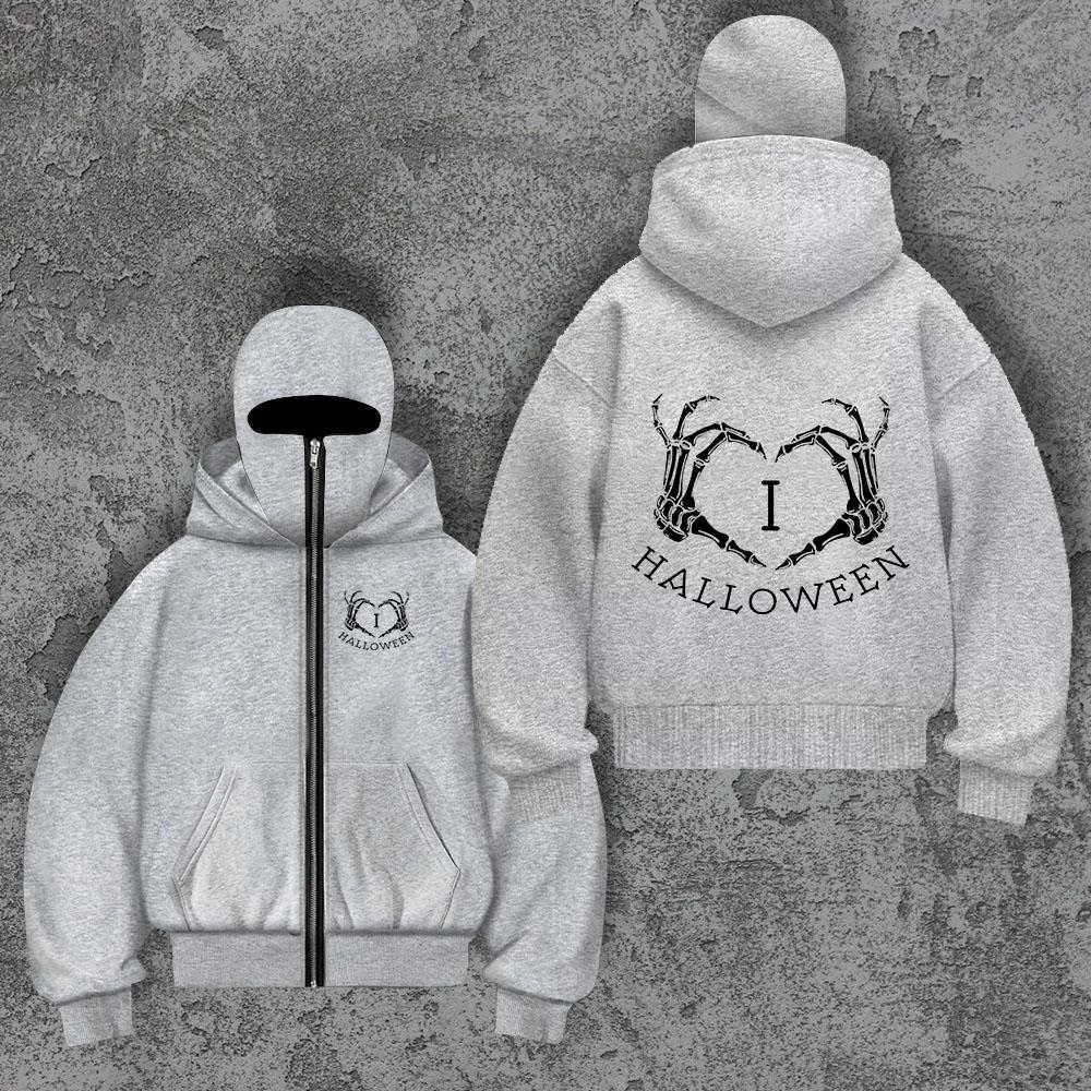 Мужское новое худи с принтом забавного узора любви, с двойным воротником и двойным капюшоном, модное, уличное, трендовое пальто