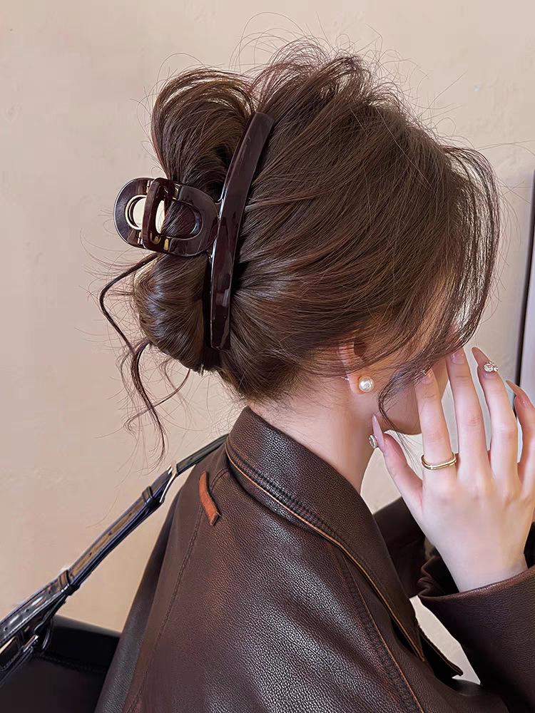 Корейская ретро большая заколка-краб для густых волос - Заколка-краб для волос высокого класса для прически пучок 2025