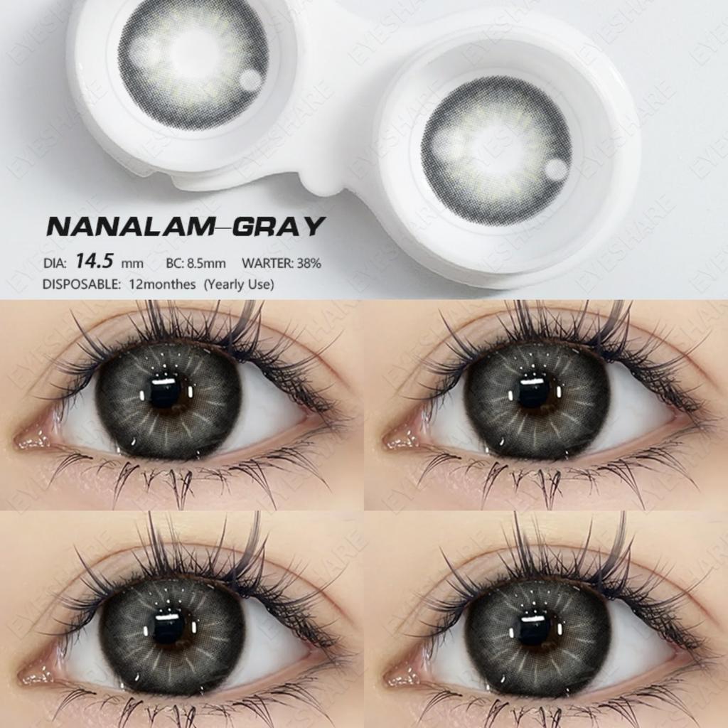 Eyeshare Цветные контактные линзы Линзы цвета морской волны Натуральные черные линзы Контактные линзы шоколадного цвета Серые линзы 1 пара