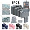 8Pcs Foldable Suitcase Packing Cubes Waterproof Luggage Storage Bags Travel Organizer Set  Socks
