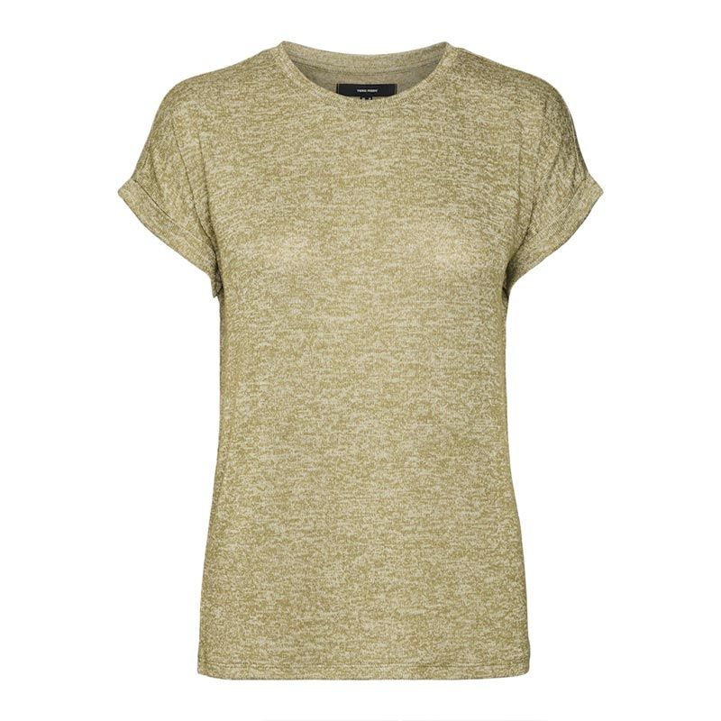 Brianna Mottled Knit T-shirt with Rolled-up Sleeves Woman VERO MODA