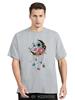 Fashion Tshirt Floral Moon Print Drop Shoulder Tshirt Casual Short Sleeve Loose T Shirt Summer Clothing Casual Graphic Top