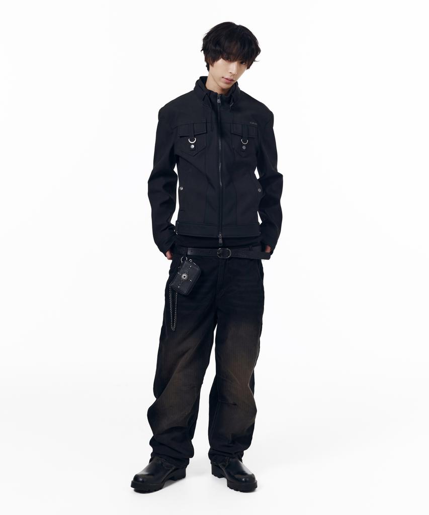 AAKAM Mixed Leather Jacket (Black)