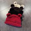 Color Solid Knitting Little Bear Ears Knit Wool Hats Women Fall Wear Winter