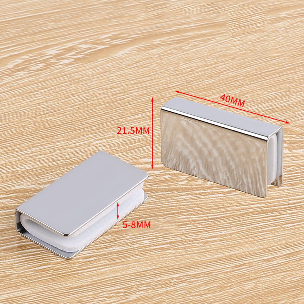 Pack of 8 Sturdy Magnetic Iron Glass Cabinet Latches Adjustable Frameless Clamp for Door Catching Replacement Parts
