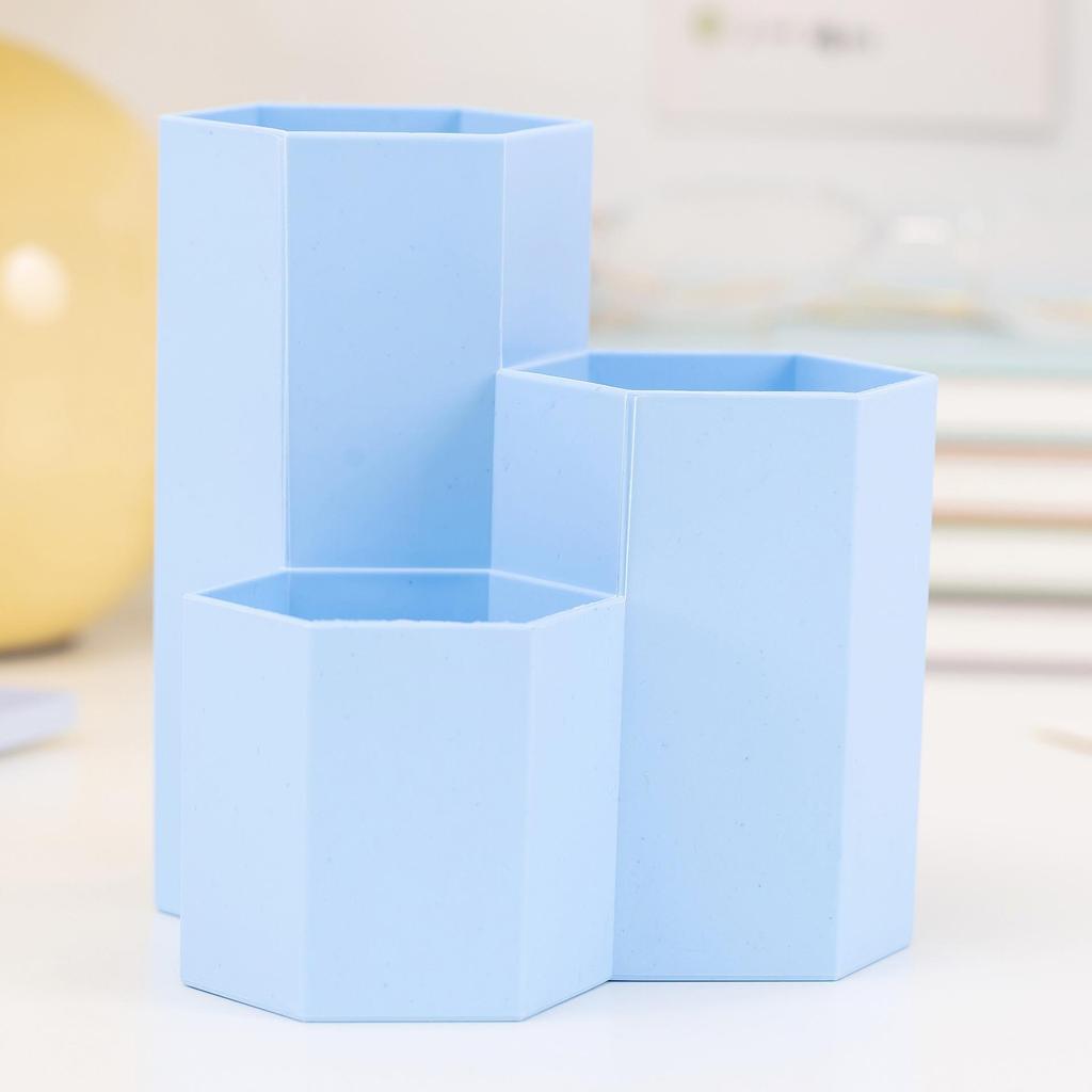 Hexagonal Multi-Grid Storage Box: Creative Eyebrow Pencil, Cosmetic, and Stationery Desktop Holder for Students