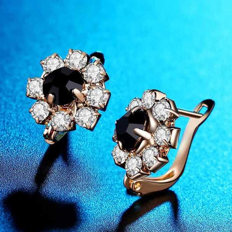 Sace Gems Классические цветы медного сплава циркон серьги для женщин подарки на свадьбу