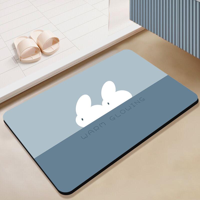 Nordic Simple Ванная комната Противоскользящий коврик для ванной комнаты Водопоглощающий быстросохнущий коврик для ног Износостойкий коврик для двери туалета с диатомовой грязью