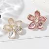 New Enamel Rhinestone Pearl Flower Brooch: Irregular Five-Leaf Design with Anti-Exposure Pin