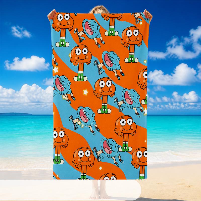 Quick Dry Beach Towel Gumball Pattern, Lightweight Absorbent Towel for Pool Beach Vacation Use