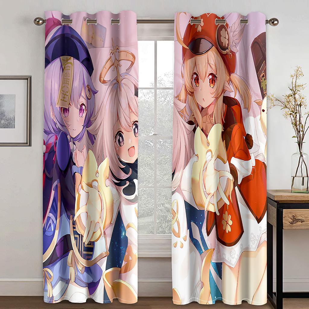 3D сексуальные занавески с героями мультфильмов, занавески с игровыми персонажами, 2 панели, занавески для комнаты для мальчиков и девочек, спальня, гостиная, декор для гостиной