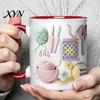 Уникальный подарок для любителя рукоделия Керамическая кружка, с 3D-дизайном вязаного узора, Большая емкость, Безопасна для микроволновой печи, Печатная кружка, Прочная чашка для кофе и чая, для
