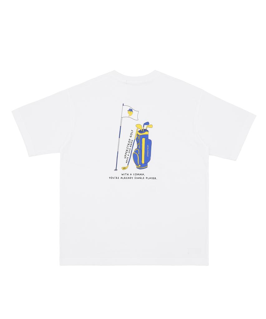 UPPERSTROP GOLF [Up9060] Upst Golf Ретро Рисунок Графическая Футболка Белая