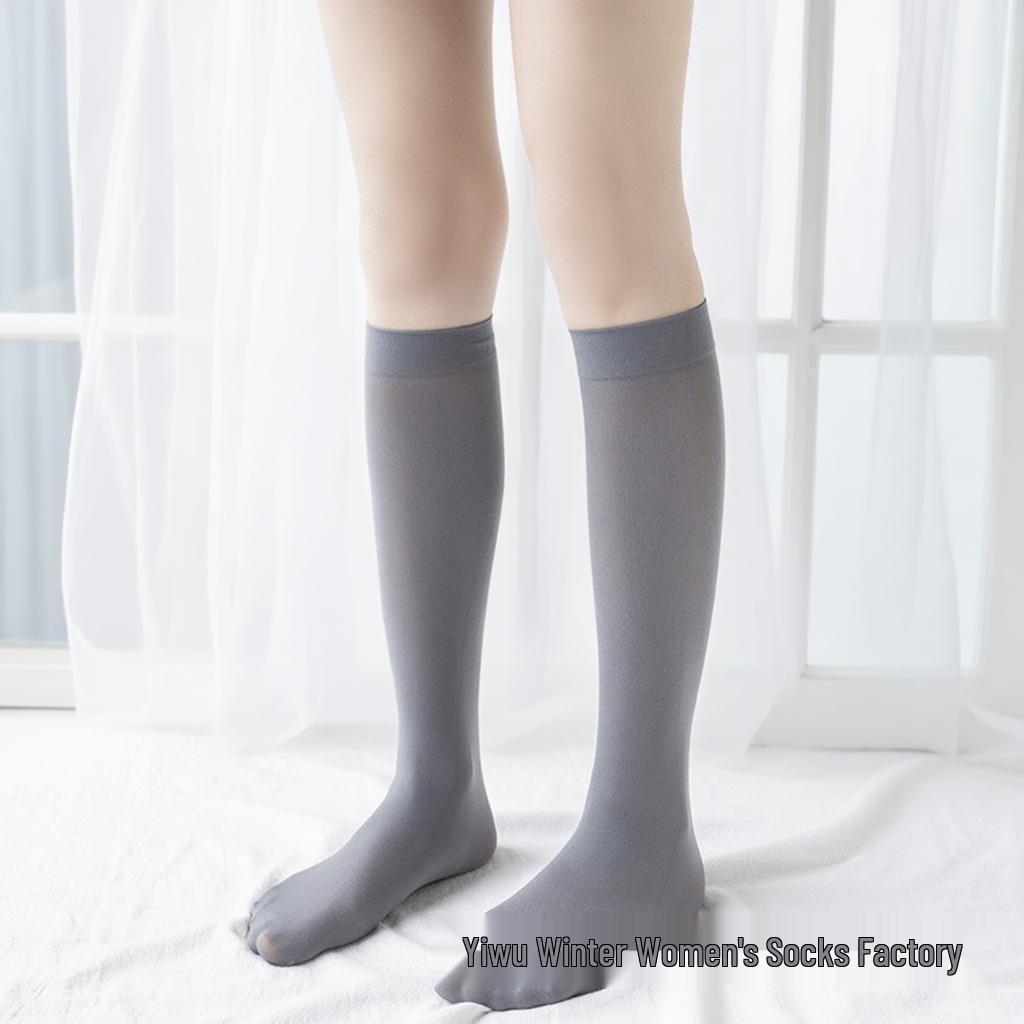 Женские прозрачные чулки до бедра: Дымчато-серый, Черный, Бежевый, Белый - Идеально для Весны и Осени.