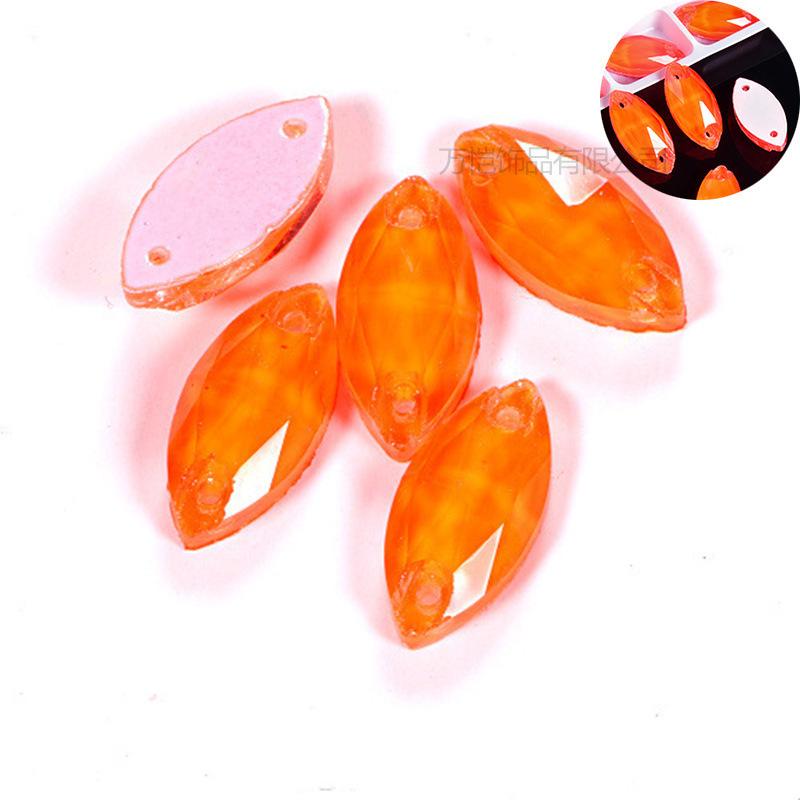 Неоновое стекло Ручная дрель для швов Оранжевый флуоресцентный, капля воды Специальная форма Спутник Плоское дно Двойное отверстие Ручная дрель для швов Камень DIY Ювелирные аксессуары