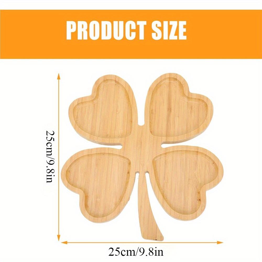 Wooden Plate - Clover Shaped Serving Plate - Clover Split Dinner Decorative Plate St. Patrick's Party