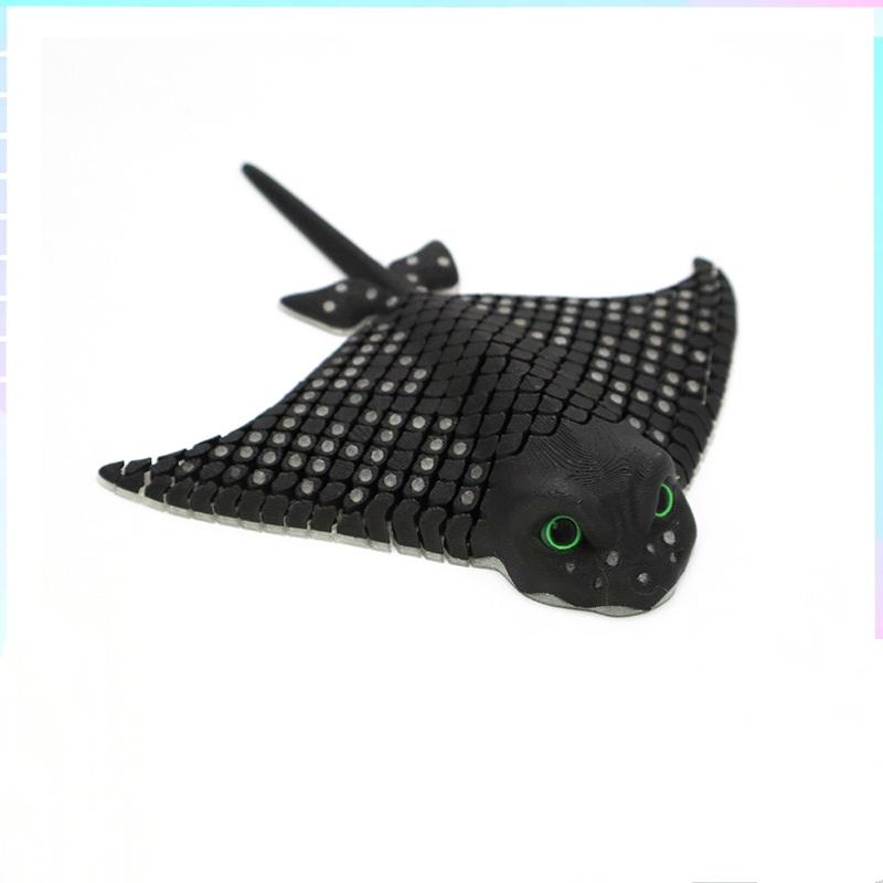 Aquatic Animal Model 3D Printed Luminous Manta Ray Toy Realistic Stingray Bioluminescent Room Ornament