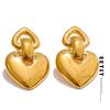 Изящные серьги-пусеты в форме сердца из нержавеющей стали Высокое качество Устойчивые к ржавчине Позолоченные 18К методом PVD Полированные Привлекательные украшения