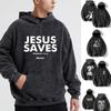 Винтажное мужское худи с надписью Jesus, графикой черепа, свободный модный пуловер, осенняя одежда, повседневная одежда, женские топы, толстовки