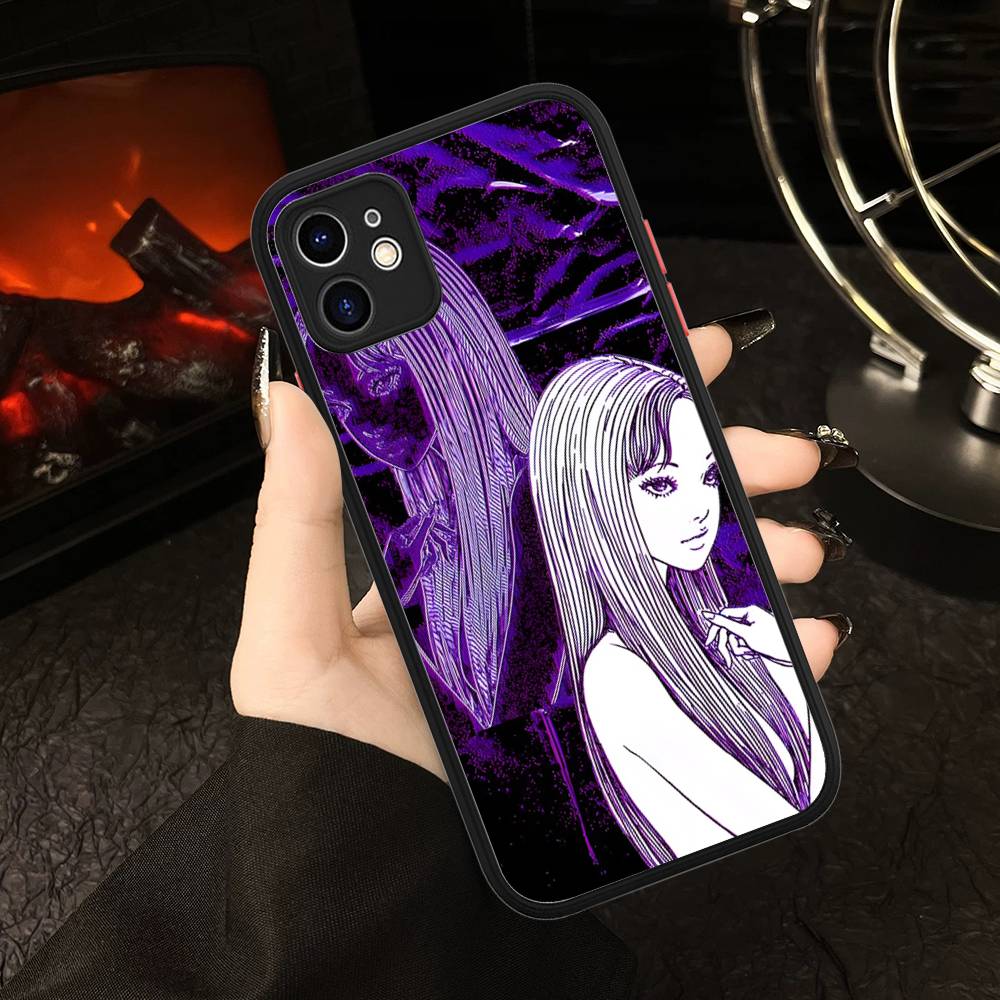 Junji Itos Tomies Phone Case For IPhone 16 15 14 13 12 11 Pro Max Plus X XS MAX Black Matte Phone Fundas