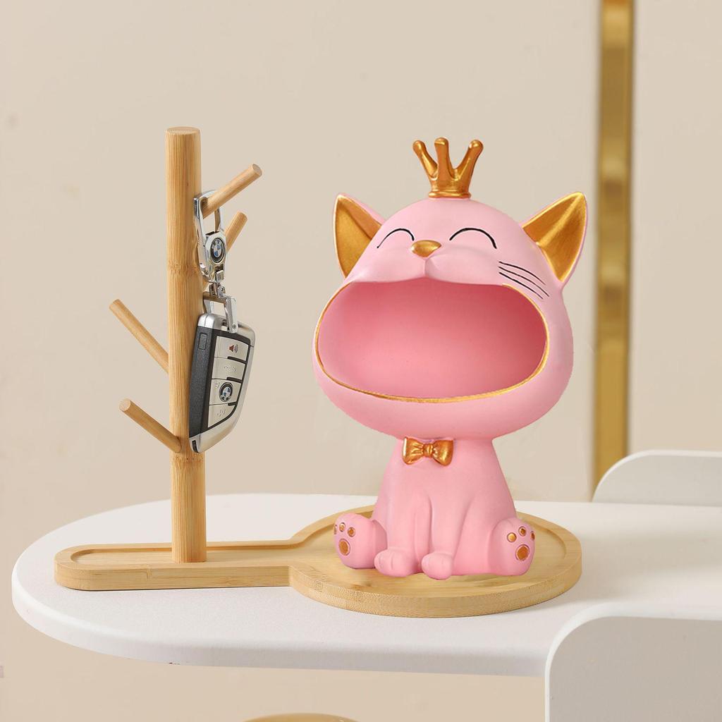 Креативное украшение из смолы в стиле кошки люкс для домашнего декора и хранения ключей