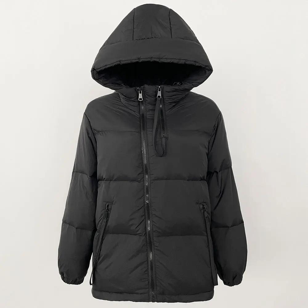 OFTBUY Winter Women Commuting Thickened Down Jacket Warm Hooded Filled with 90% White Duck Down Loose Casual Down Jacket