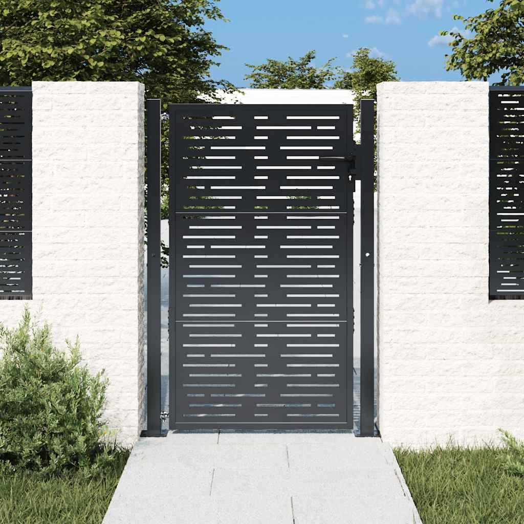 Vidaxl Садовая калитка, Антрацитовая, 105X155 см, Сталь, С Прямоугольниками