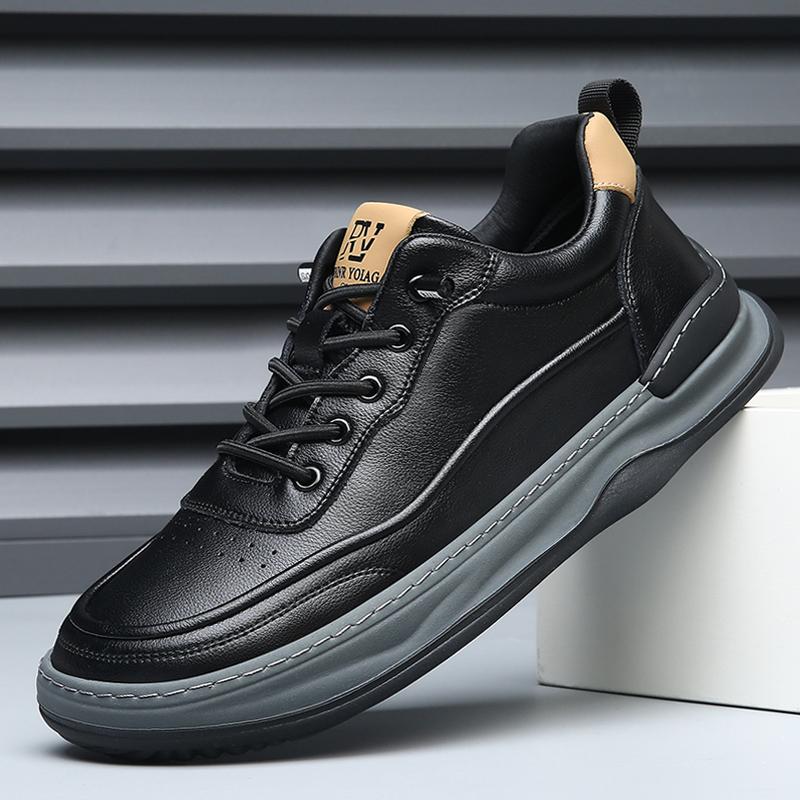 Мужская кожаная повседневная обувь, роскошные дизайнерские нескользящие кроссовки для ходьбы, мужские кроссовки для вождения, универсальная мужская обувь для треккинга