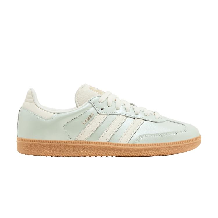Женские кроссовки adidas Samba OG Linen Green Metallic (Женский) Лен-зеленый металлик/Белый/Кибер-металлик