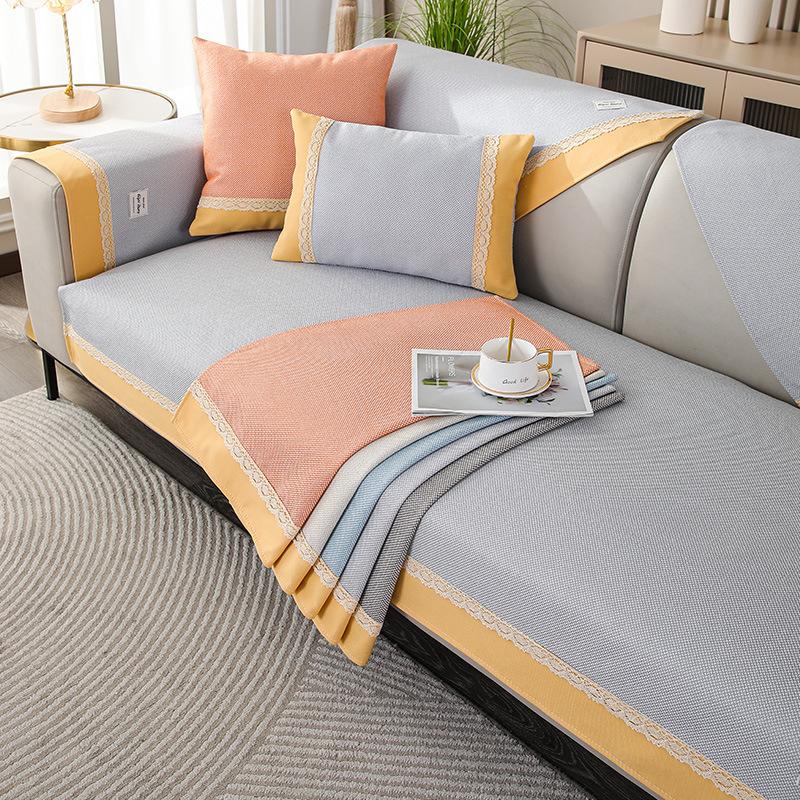 Сплошной цвет, высококачественный чехол для диванной подушки, тканевое полотенце, нескользящее, простой, современный, приятный для кожи, четырехсезонный, универсальный спинка