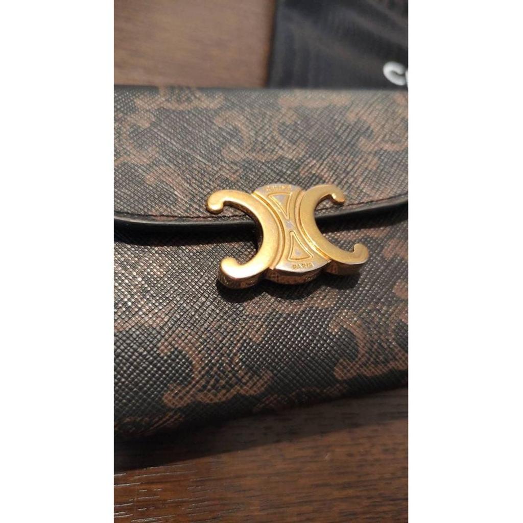 Used CELINE Triomphe Small Wallet All-over pattern
