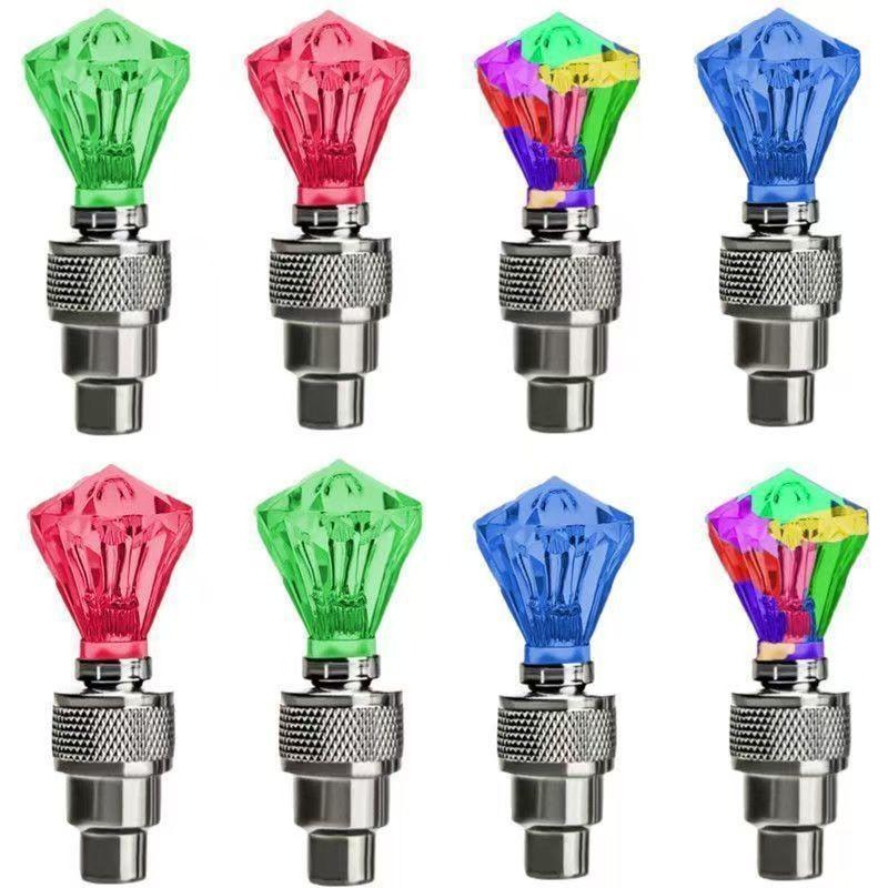 2Pcs Neon LED Bicycle Wheel Valve Lamp Bright Waterproof Universal for Mountain Road Bike Night Riding Accessories