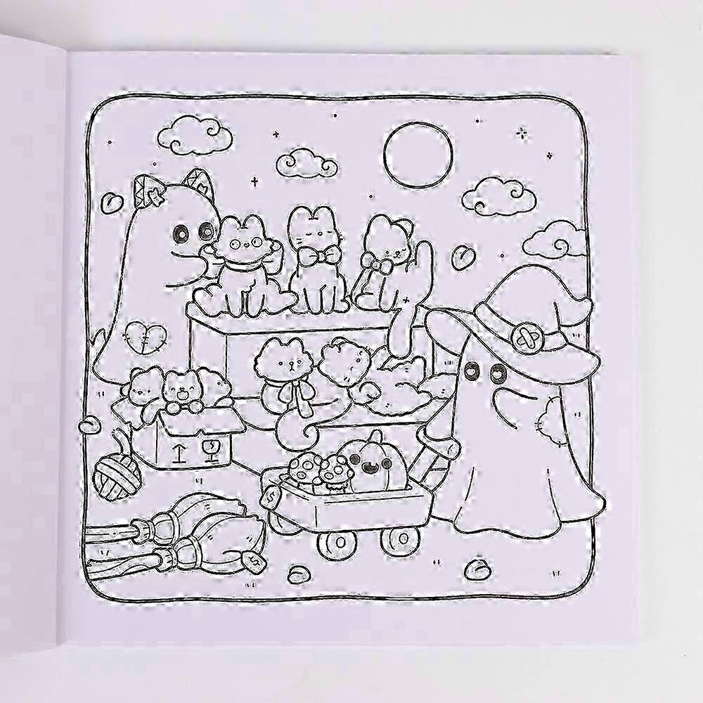 Fun Cozy Spooky Coloring Book Adults
