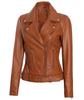Stylish Women's Leather Brown Jacket New Handmade Lambskin Soft Casual Biker Wear