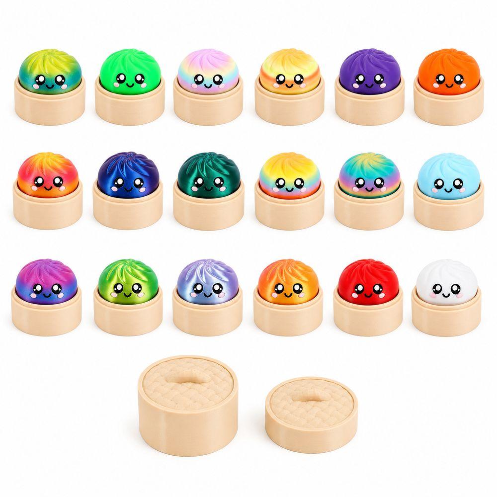 Multiple Gradient Colors Dumplings Blind Box Toy Luminous Baozi Fidget Button Toy Home Decoration