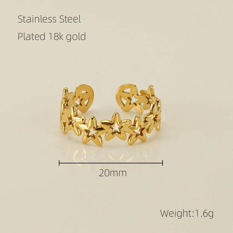 Новое модное кольцо из титановой стали с полым дизайном, нишевое простое женское трендовое открывающееся регулируемое кольцо