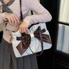 Vintage Bow Women Underarm Bag Aesthetic Dot Print All Match Lady Shoulder Bag Trendy Streetwear Casual Handbag