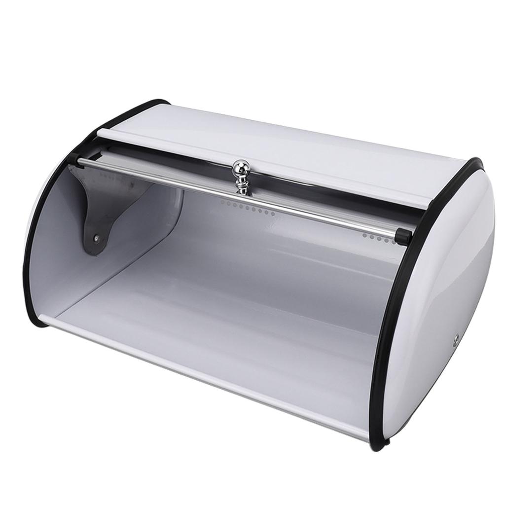 Bread Box with Small Window Large Capacity Iron Bread Bin Food Storage Container Holder for Home Kitchen Countertop