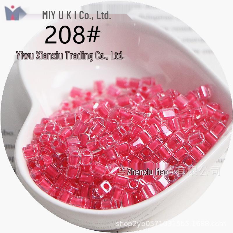MIYUKI 4mm Transparent Dyed Core Sugar Cube Beads for DIY Bracelets