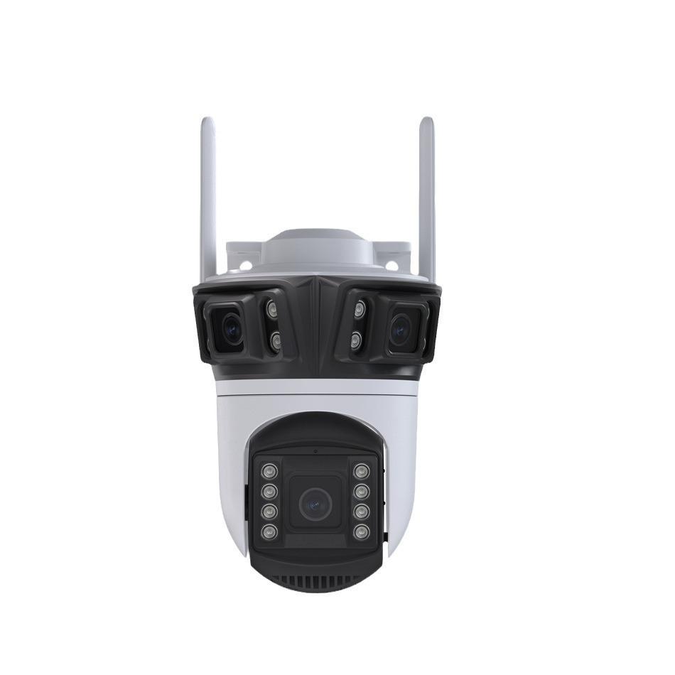 ICSEE Xiongmai Wireless Outdoor PTZ Camera with Three-Lens, Three-View, and Full-Color Monitoring