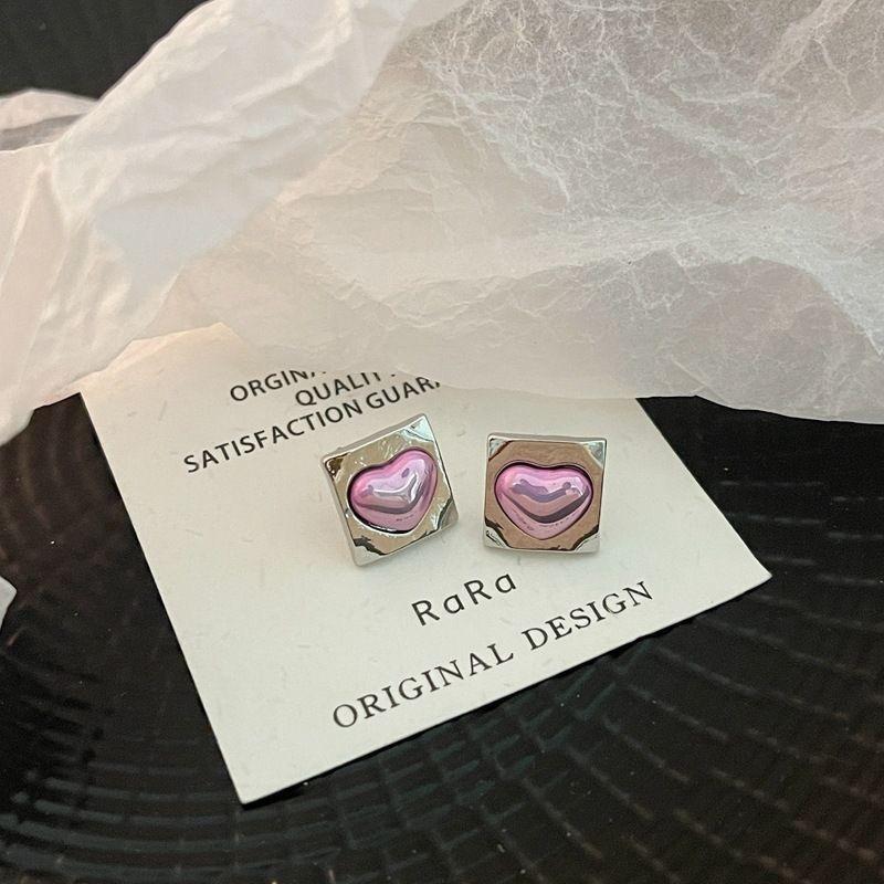 Французские роскошные квадратные красочные фиолетовые серьги «Любовь» для женщин, модный дизайн, геометрические серьги