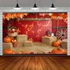 2D plane 1 piece of autumn barn harvest-themed background fabric for photos birthday anniversary party backdrop