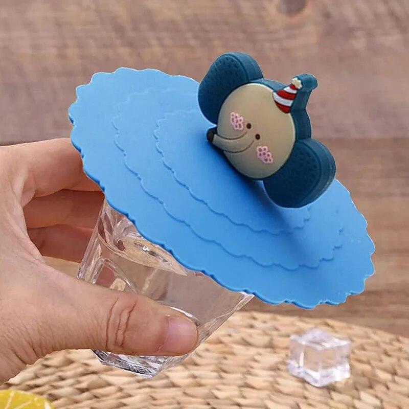 4 шт. силиконовые крышки для чашек для напитков 10 см креативные круглые крышки для кружки многоразовые противопыльные крышки для чашек с мультяшной крышкой для кофейной кружки