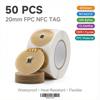 20mm Mini NFC Tag Sticker 13.56MHz Ntag213 FPC Label 144Bytes Programmable Chip Anti-metal 13.56mhz RFID Access Control System